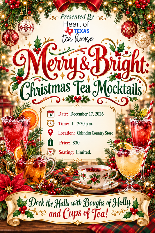 Register Here:  Merry & Bright:  Christmas Tea Mocktails | 12/17/2026 | 1 p.m. - 2:30 p.m.